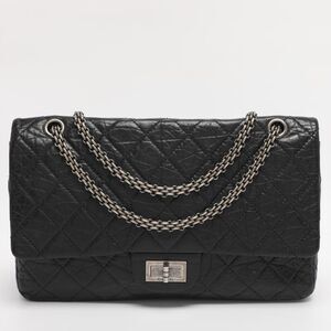 Chanel Black Quilted Aged Leather Classic 227 Reissue 2.55 Flap Bag
